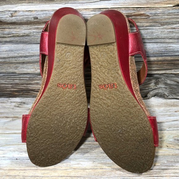 Taos 3209 Carousel 2 Red Leather Sandals Women US 6.5, EUR 37 - Picture 7 of 8